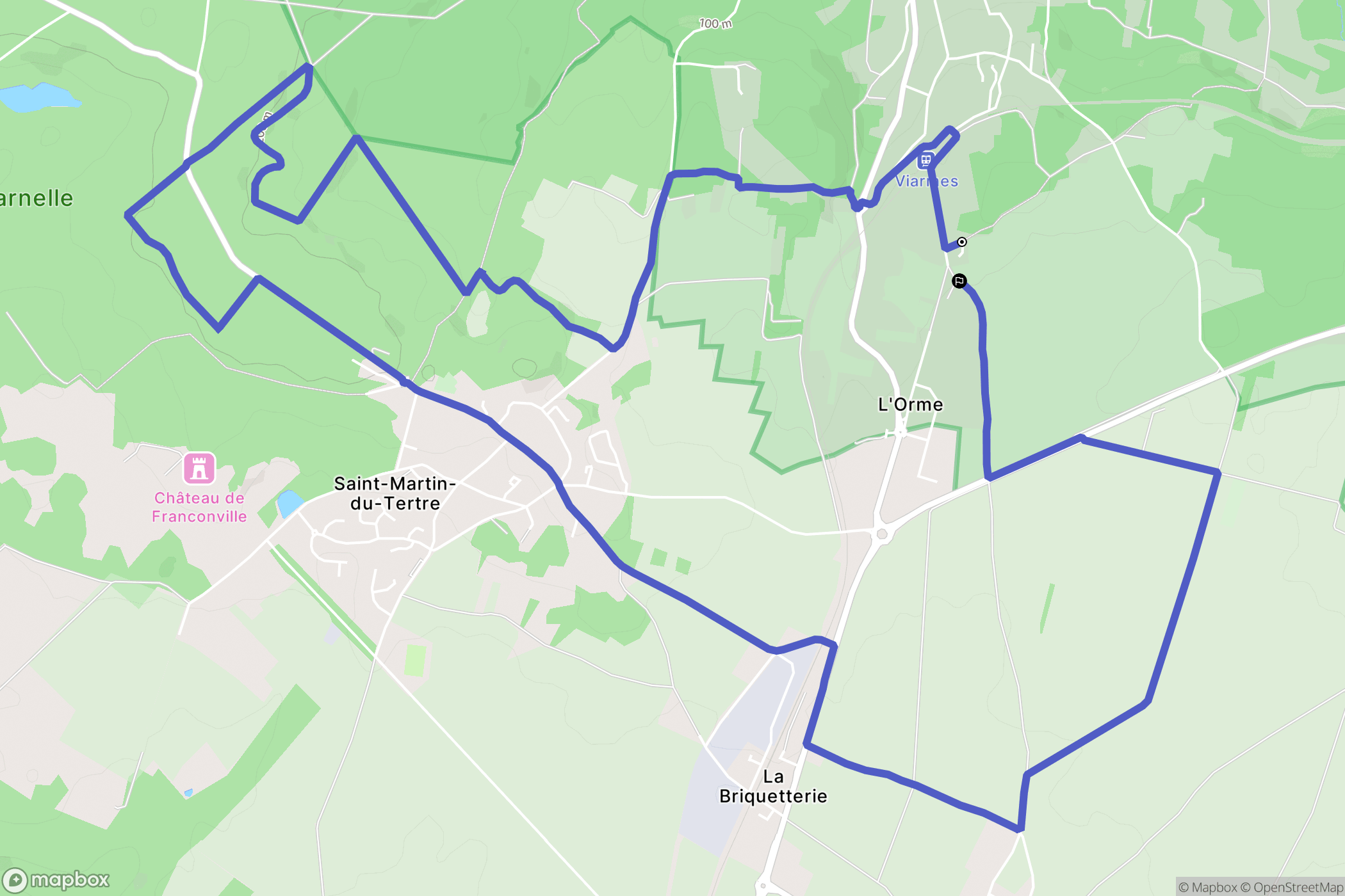 Viarmes : carte du parcours de randonnée - France