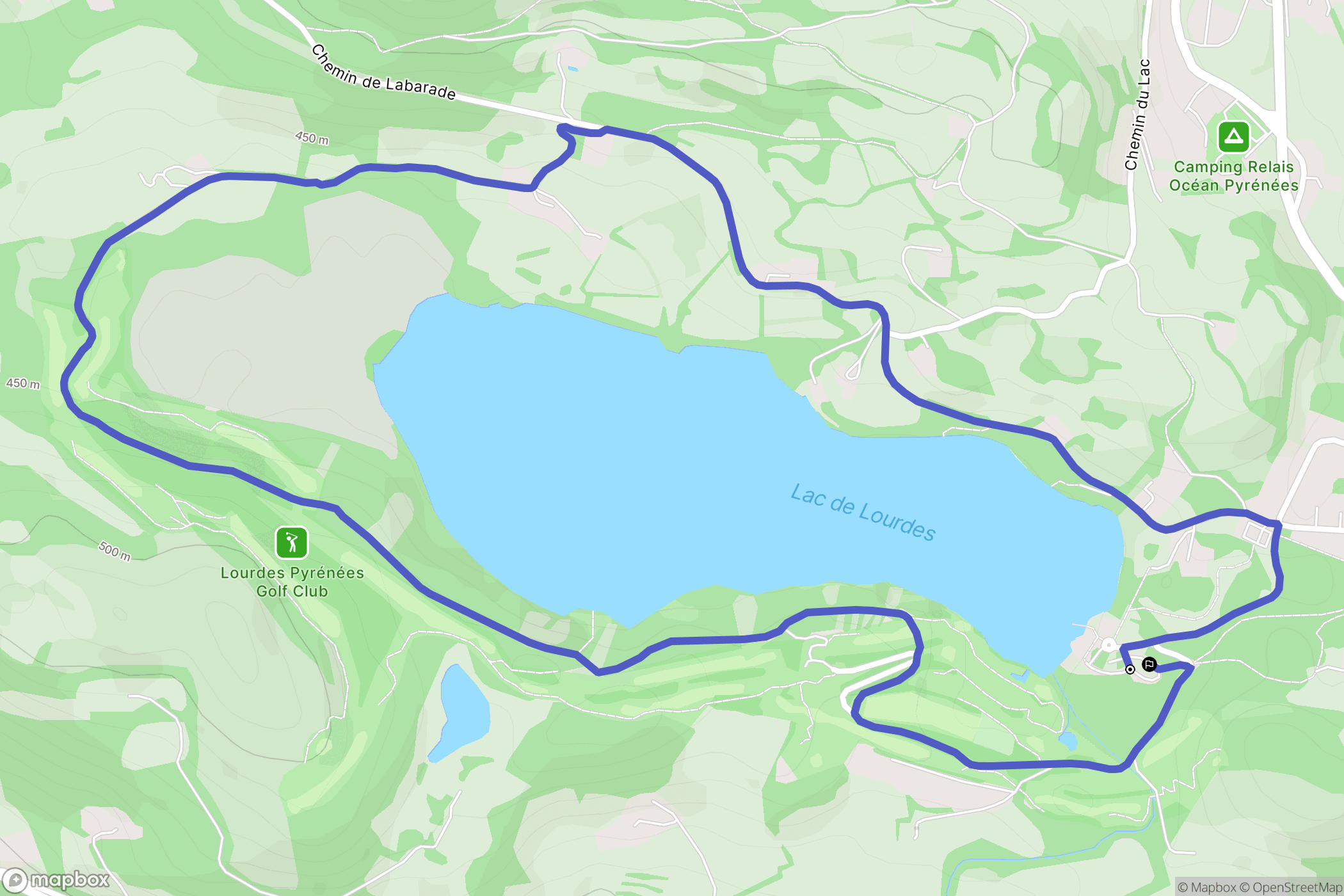 Lourdes : carte du parcours de randonnée - France