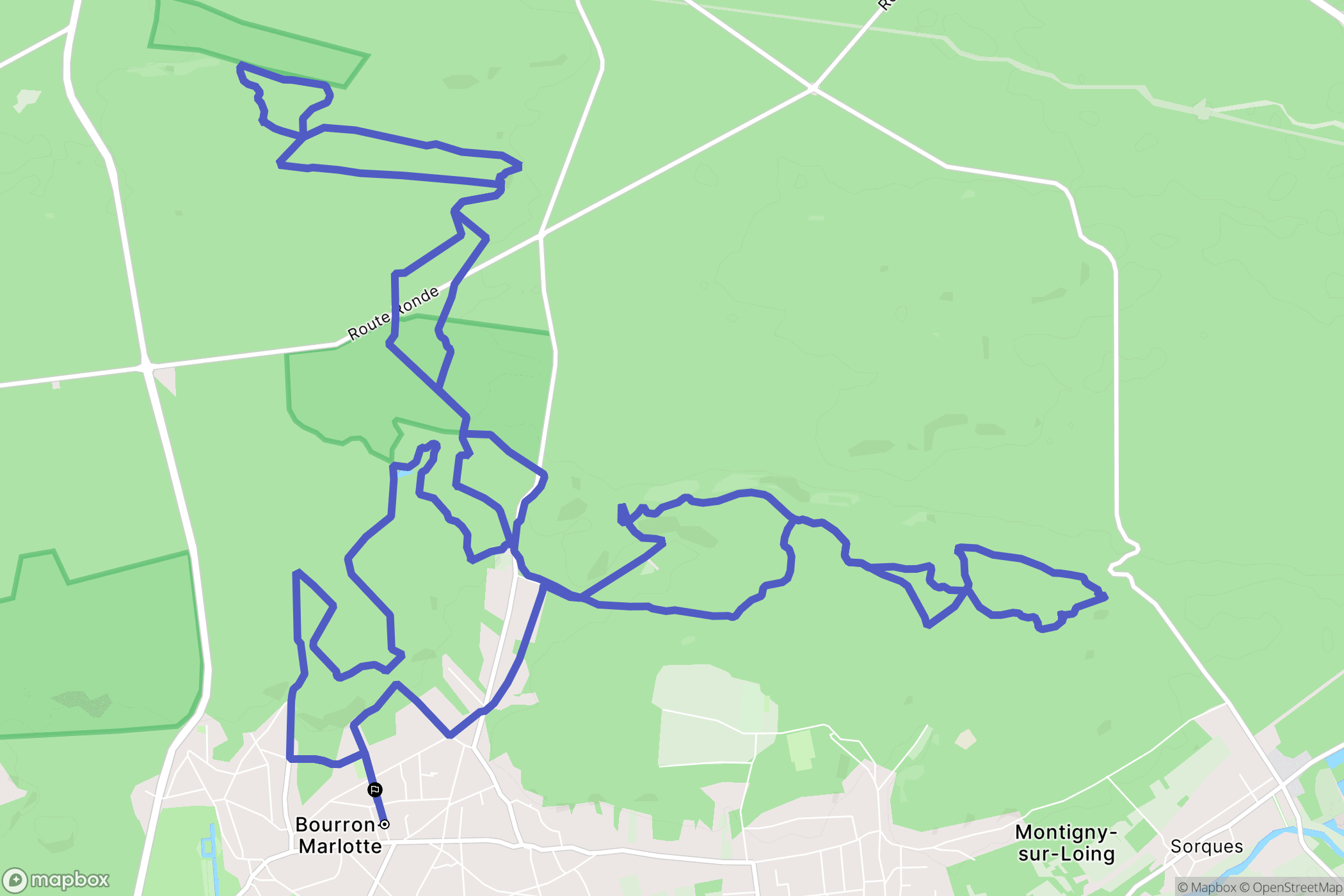 Bourron-Marlotte : carte du parcours de randonnée - France