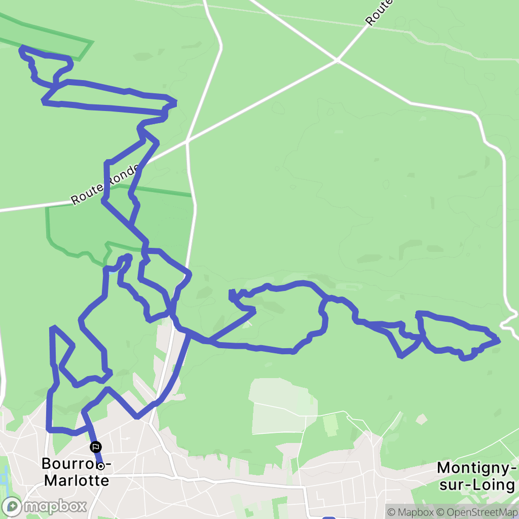 Bourron-Marlotte : carte du parcours de randonnée - France