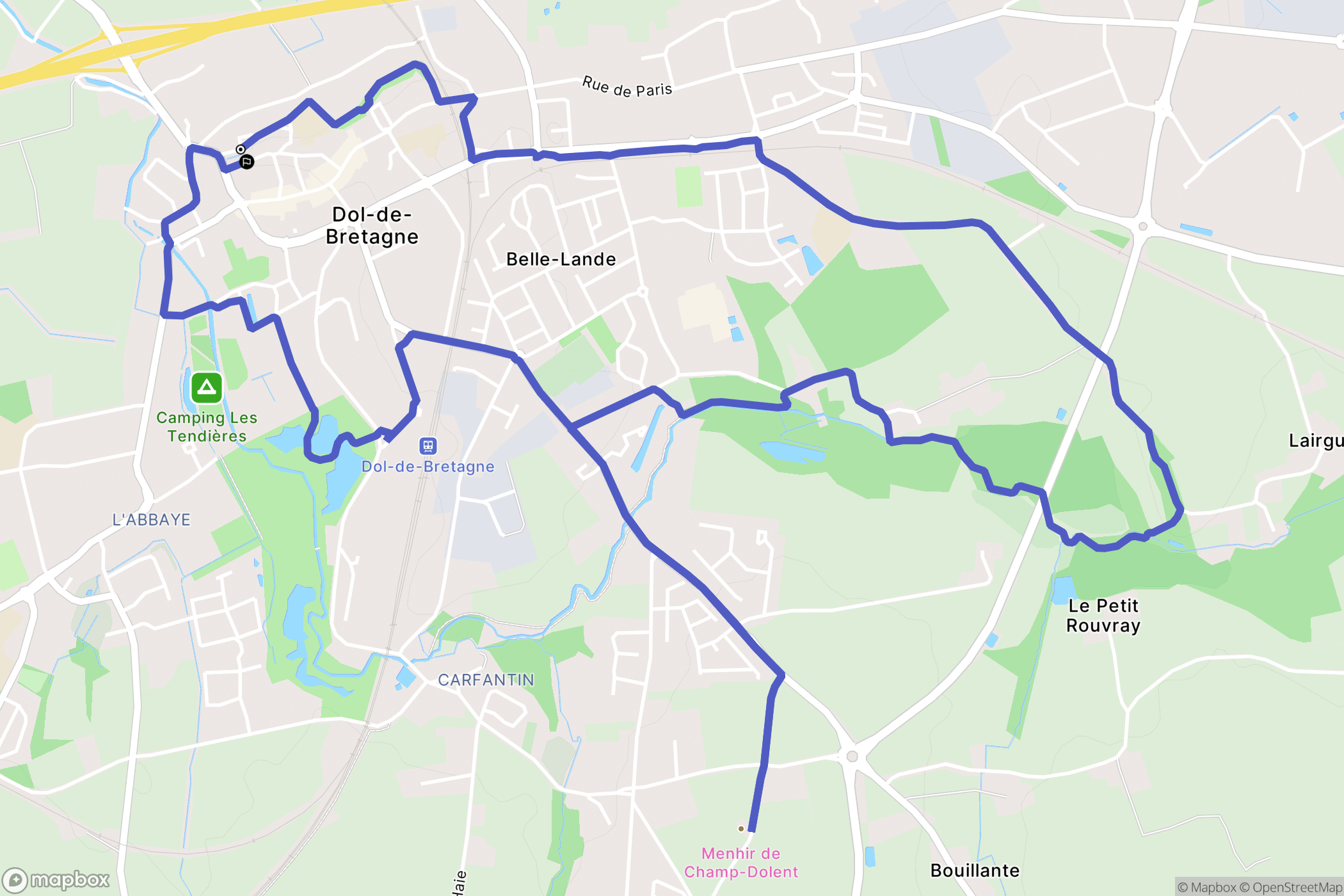 Dol-de-Bretagne : carte du parcours de randonnée - France