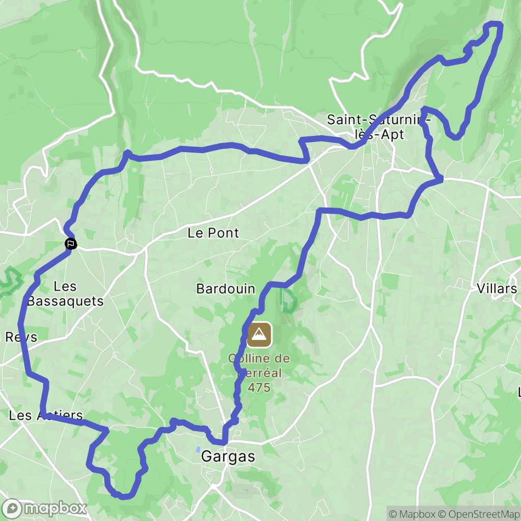 Saint-Saturnin-lès-Apt : carte du parcours de randonnée - France