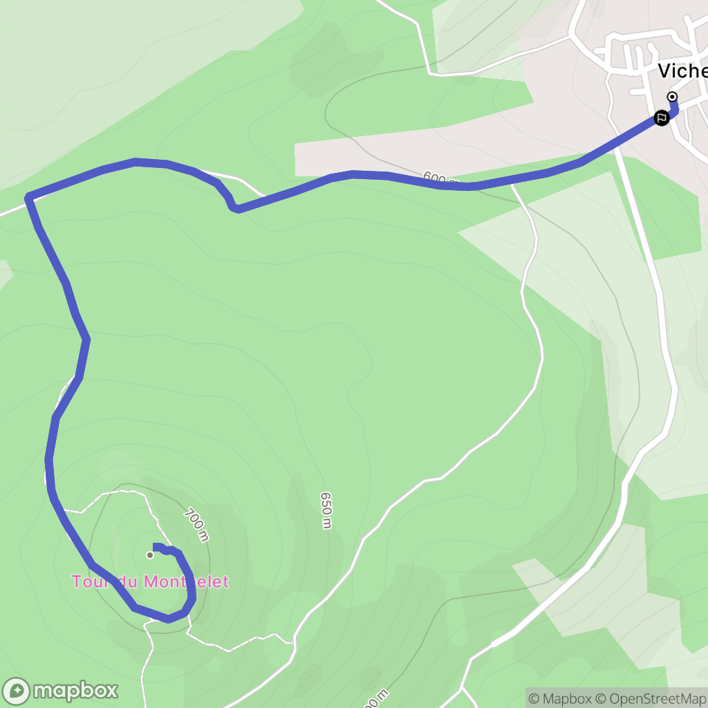 Vichel : carte du parcours de randonnée - France