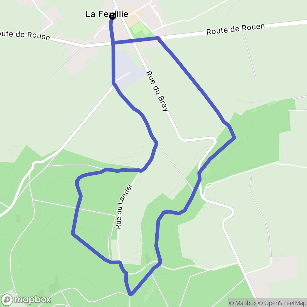 La Feuillie : carte du parcours de randonnée - France