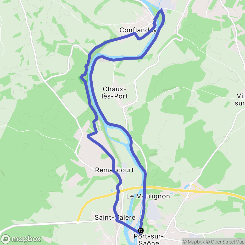 Port-sur-Saône : carte du parcours de randonnée - France