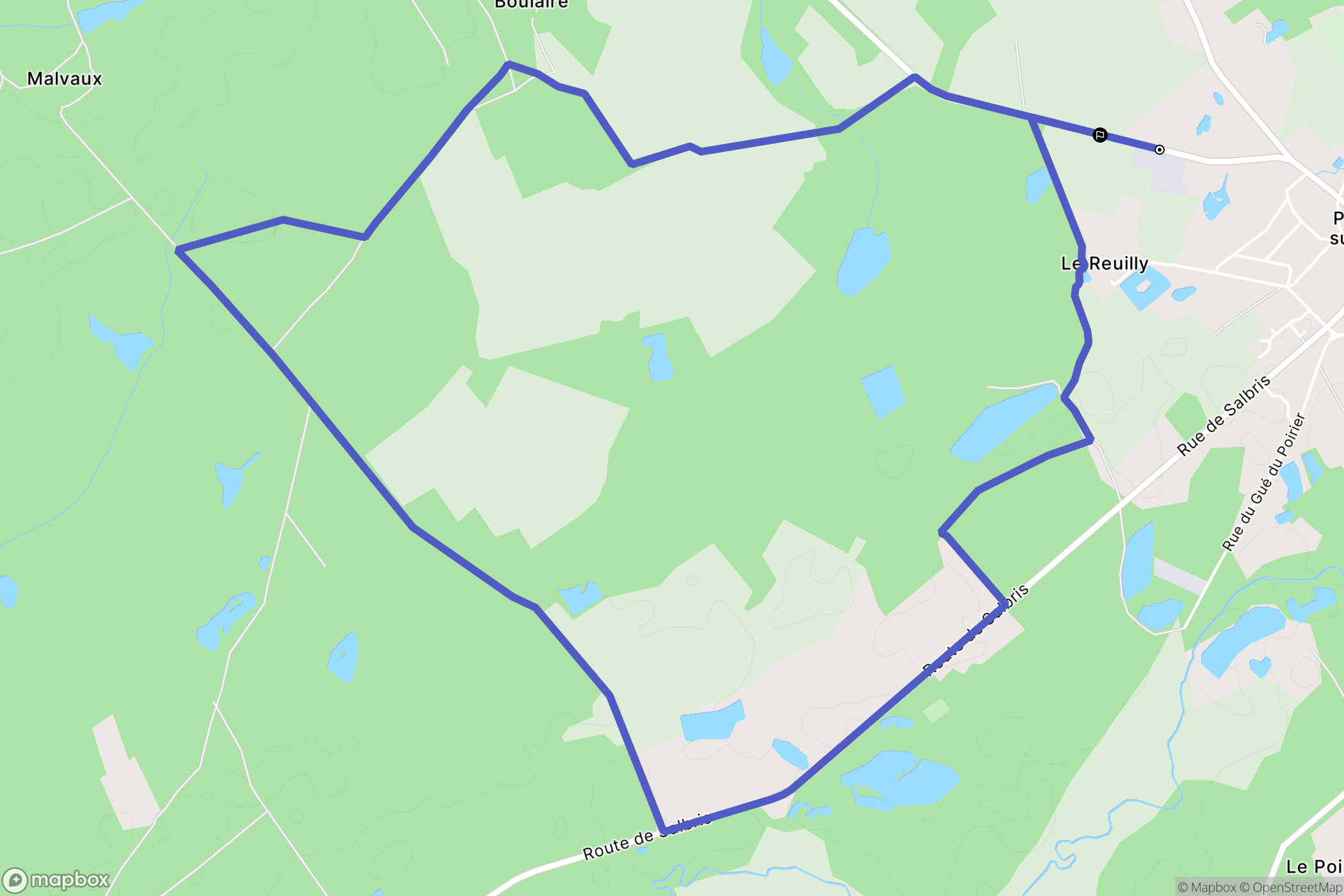 Pierrefitte-sur-Sauldre : carte du parcours de randonnée - France