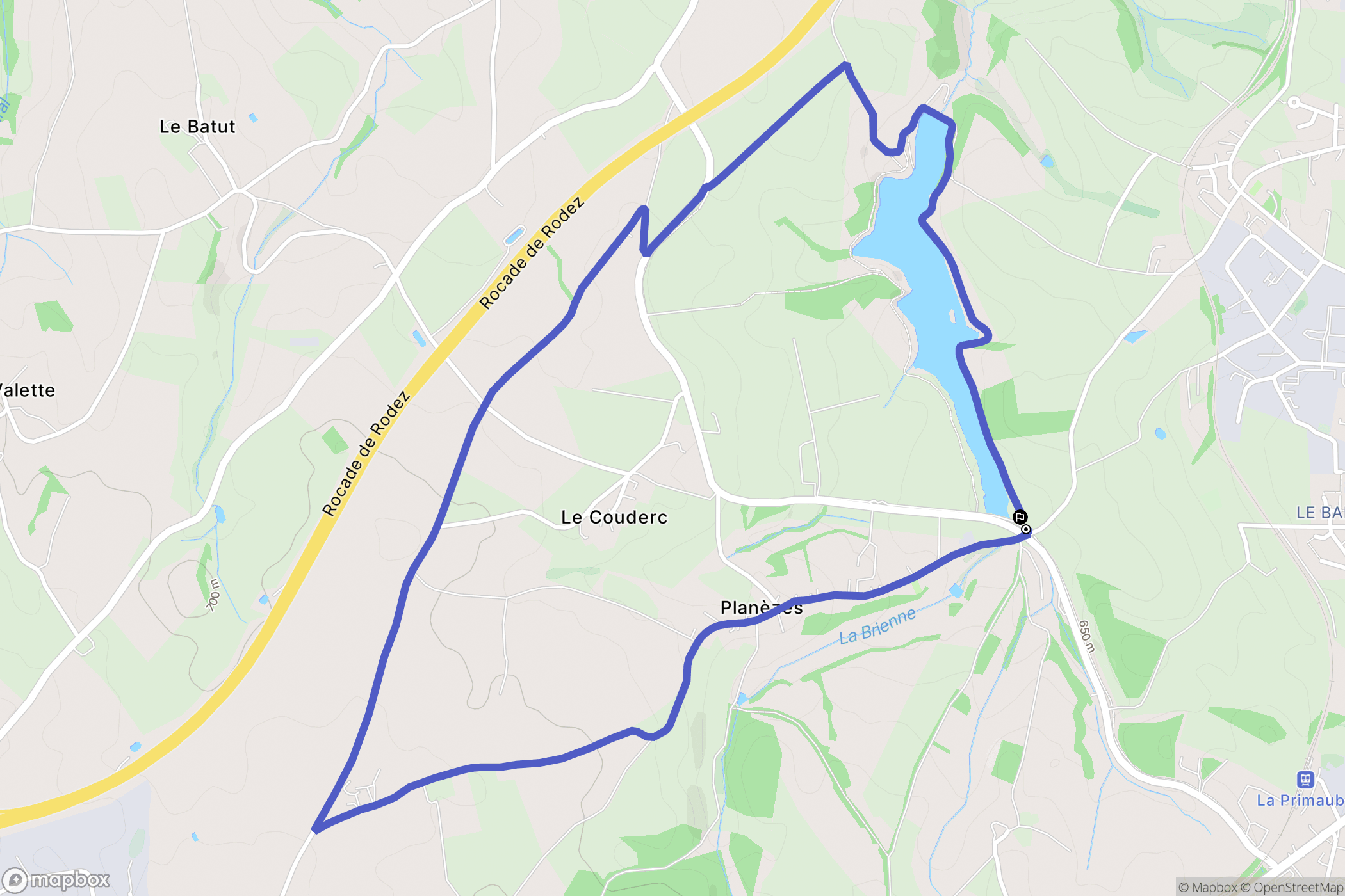 Luc-la-Primaube : carte du parcours de randonnée - France