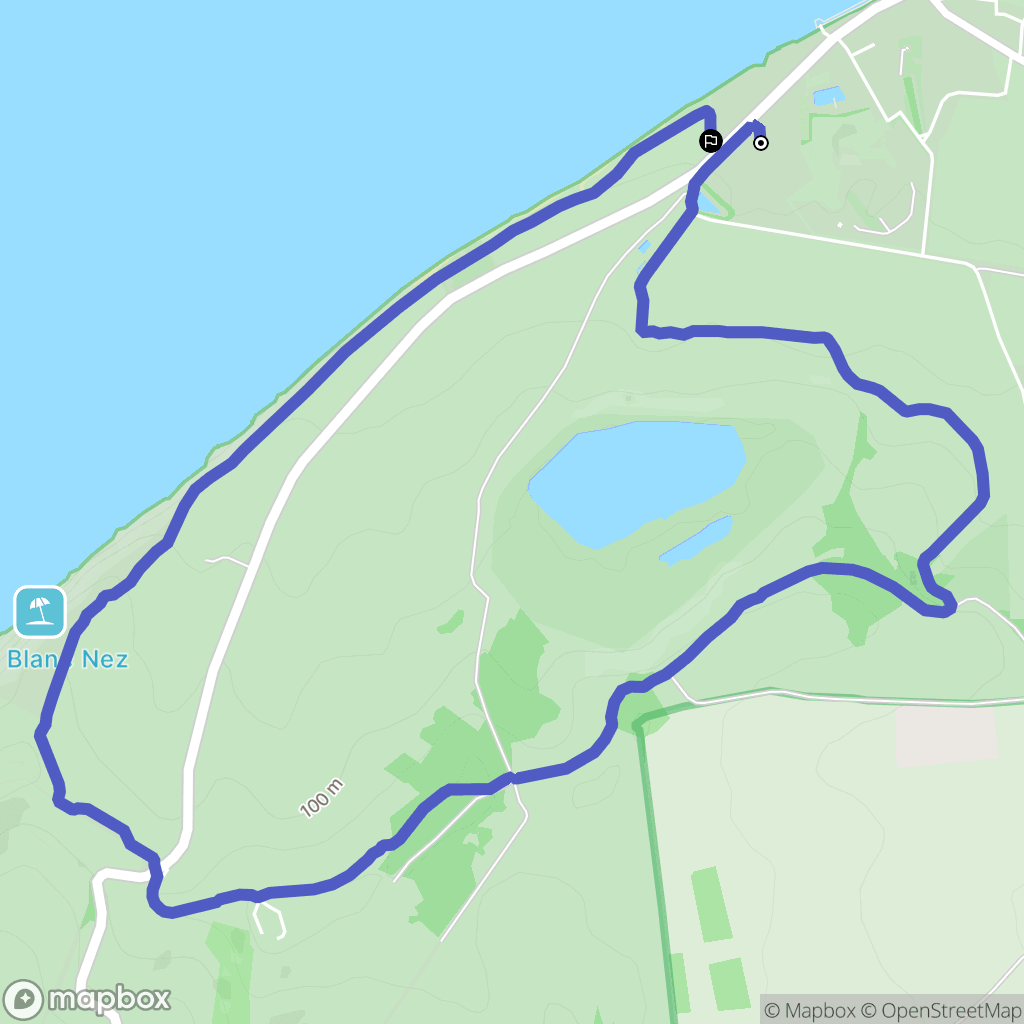 Sangatte : carte du parcours de randonnée - France