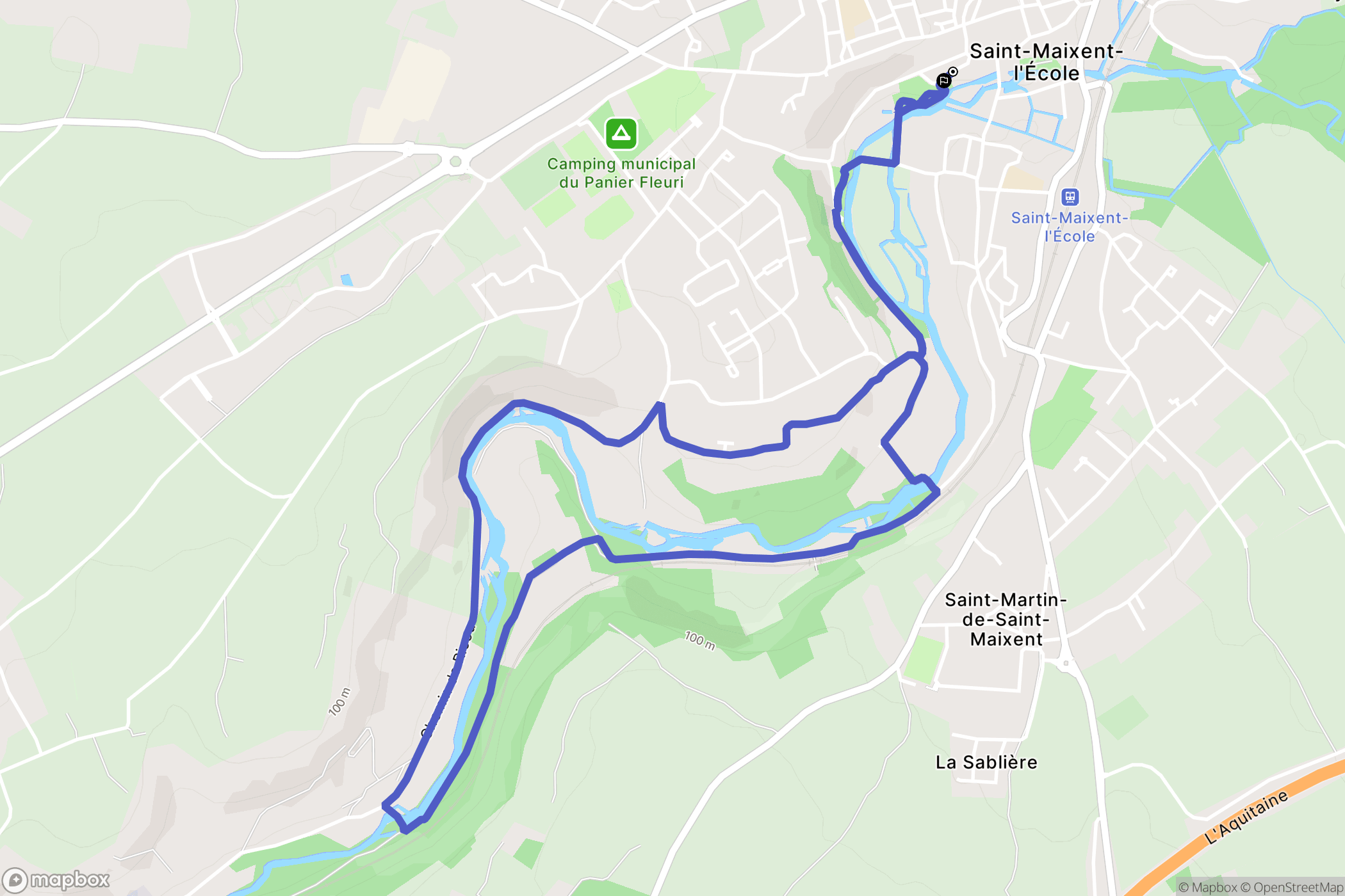 Saint-Maixent-l'École : carte du parcours de randonnée - France
