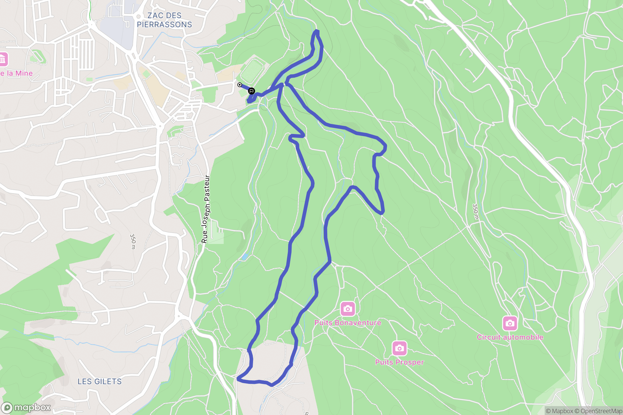 Gréasque : carte du parcours de randonnée - France