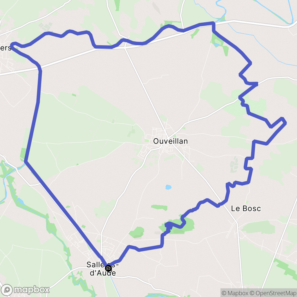 Sallèles-d'Aude : carte du parcours de randonnée - France