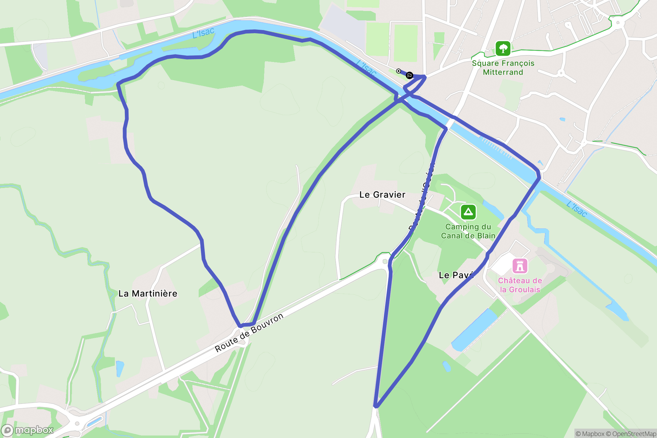 Blain : carte du parcours de randonnée - France