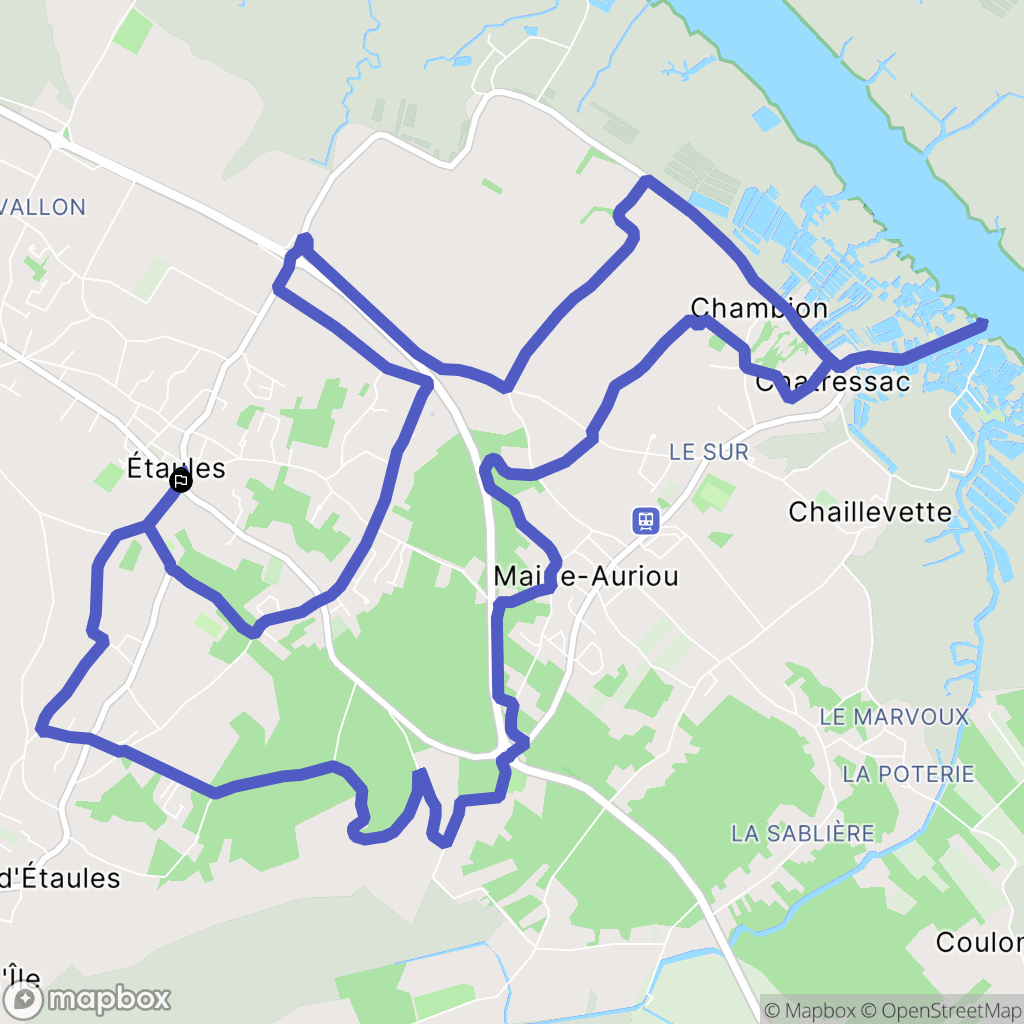 Etaules : carte du parcours de randonnée - France