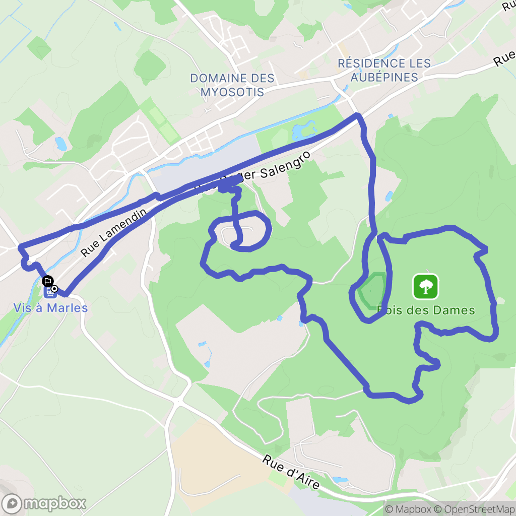 Marles-les-Mines : carte du parcours de randonnée - France
