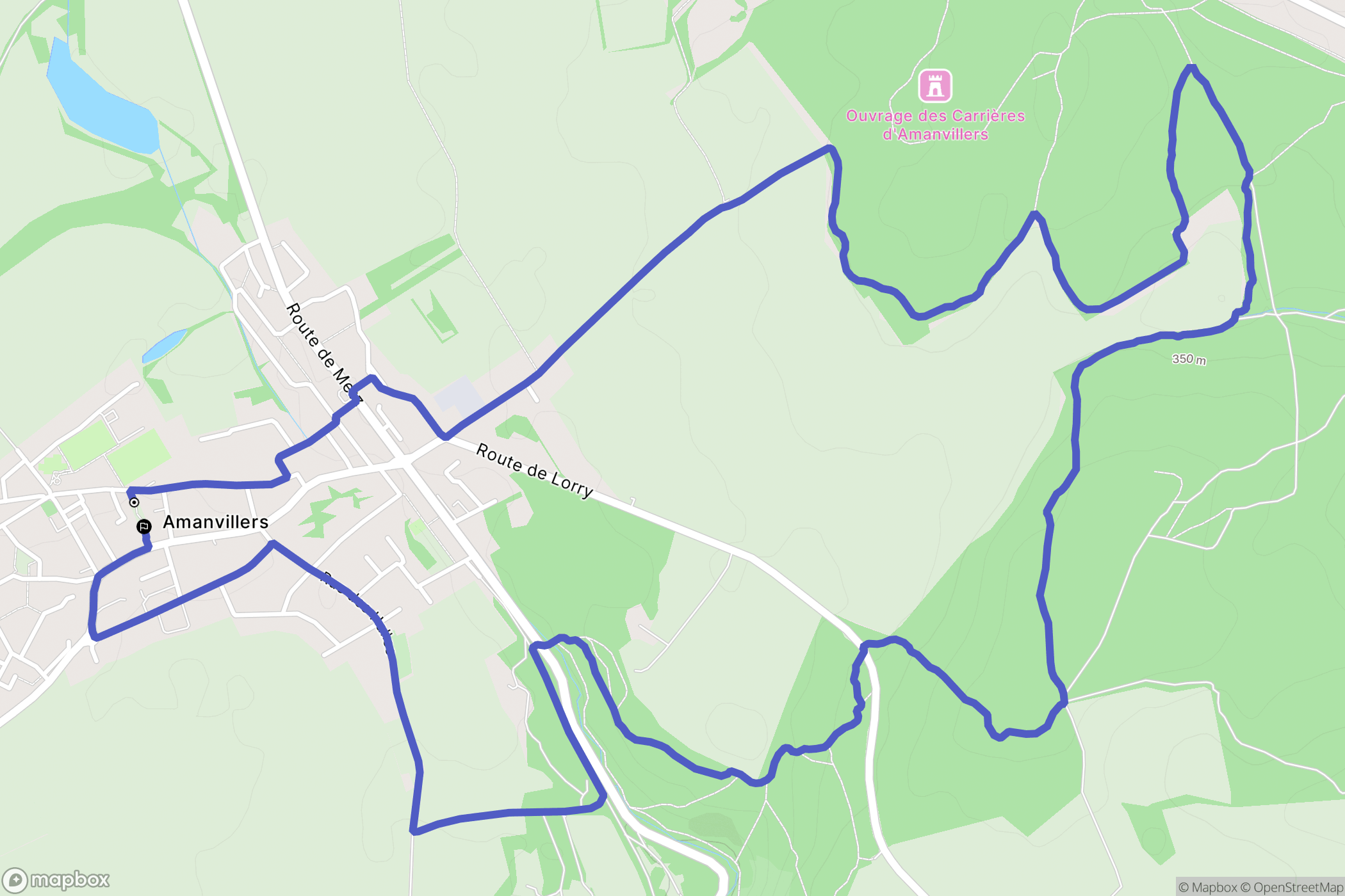 Amanvillers : carte du parcours de randonnée - France