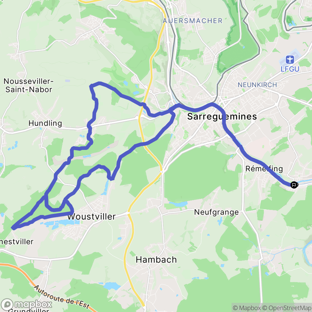 Sarreinsming : carte du parcours de randonnée - France
