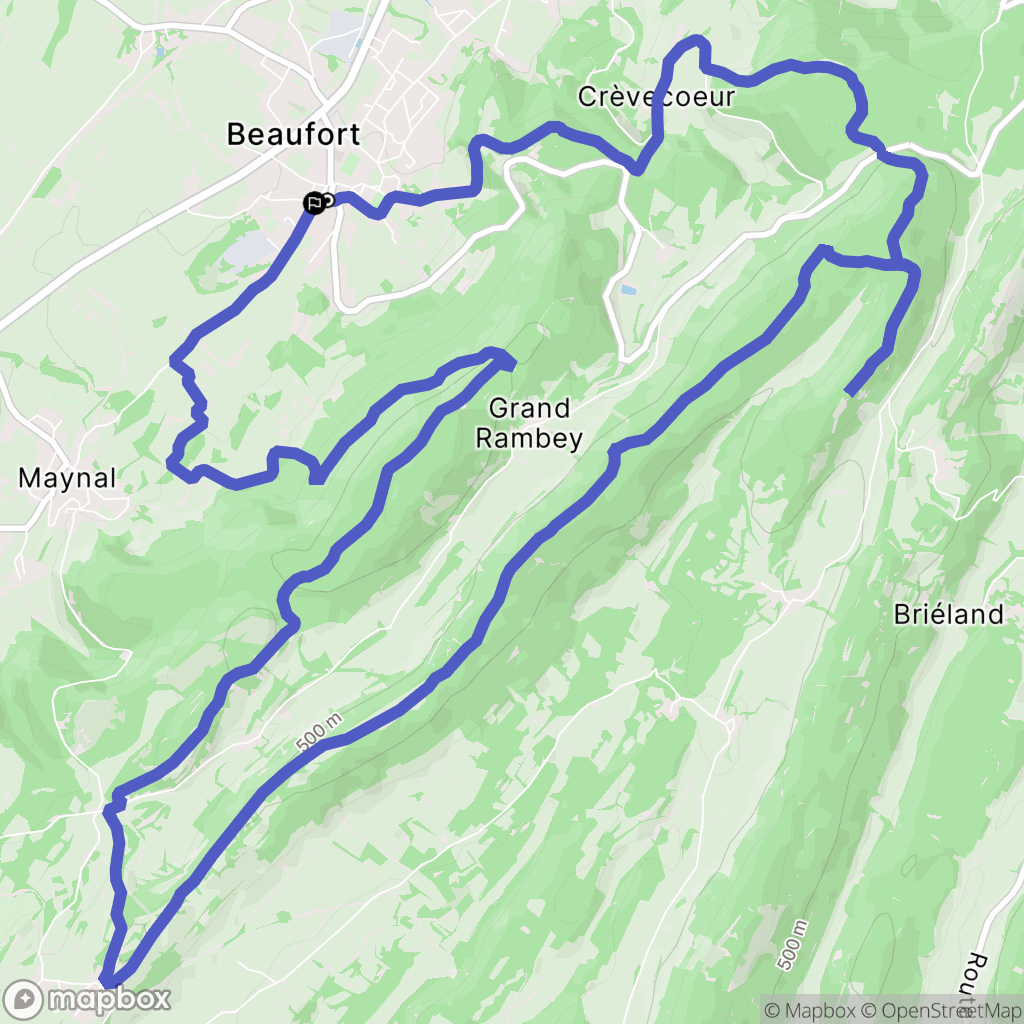 Beaufort-Orbagna : carte du parcours de randonnée - France