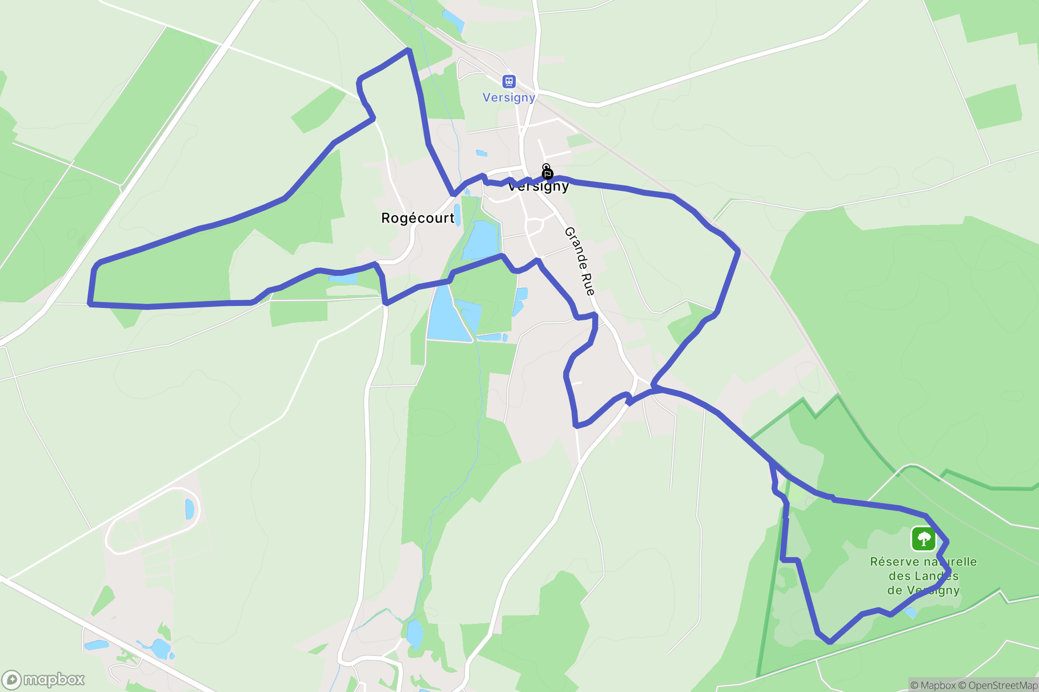 Versigny : carte du parcours de randonnée - France