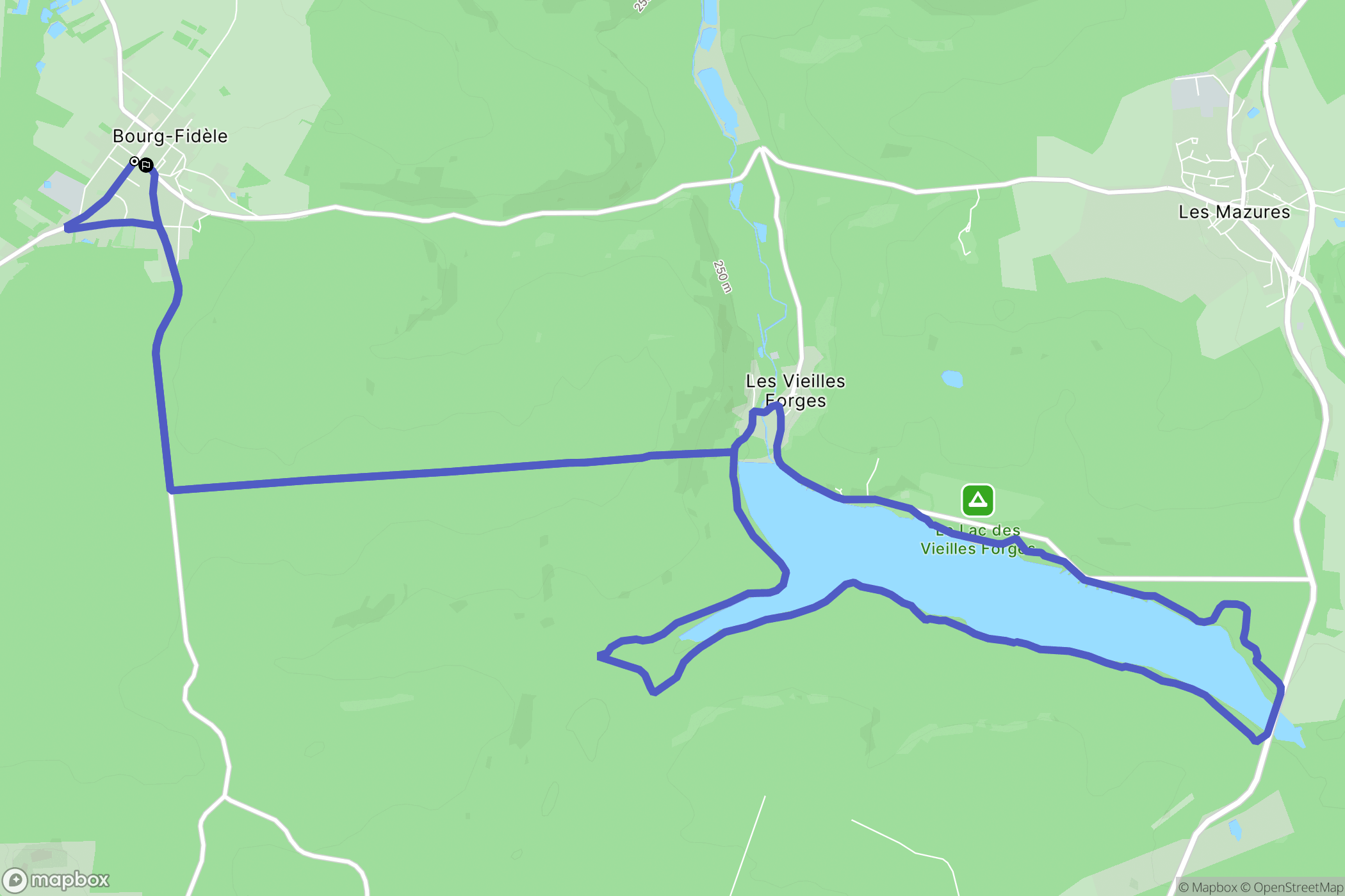 Bourg-Fidèle : carte du parcours de randonnée - France
