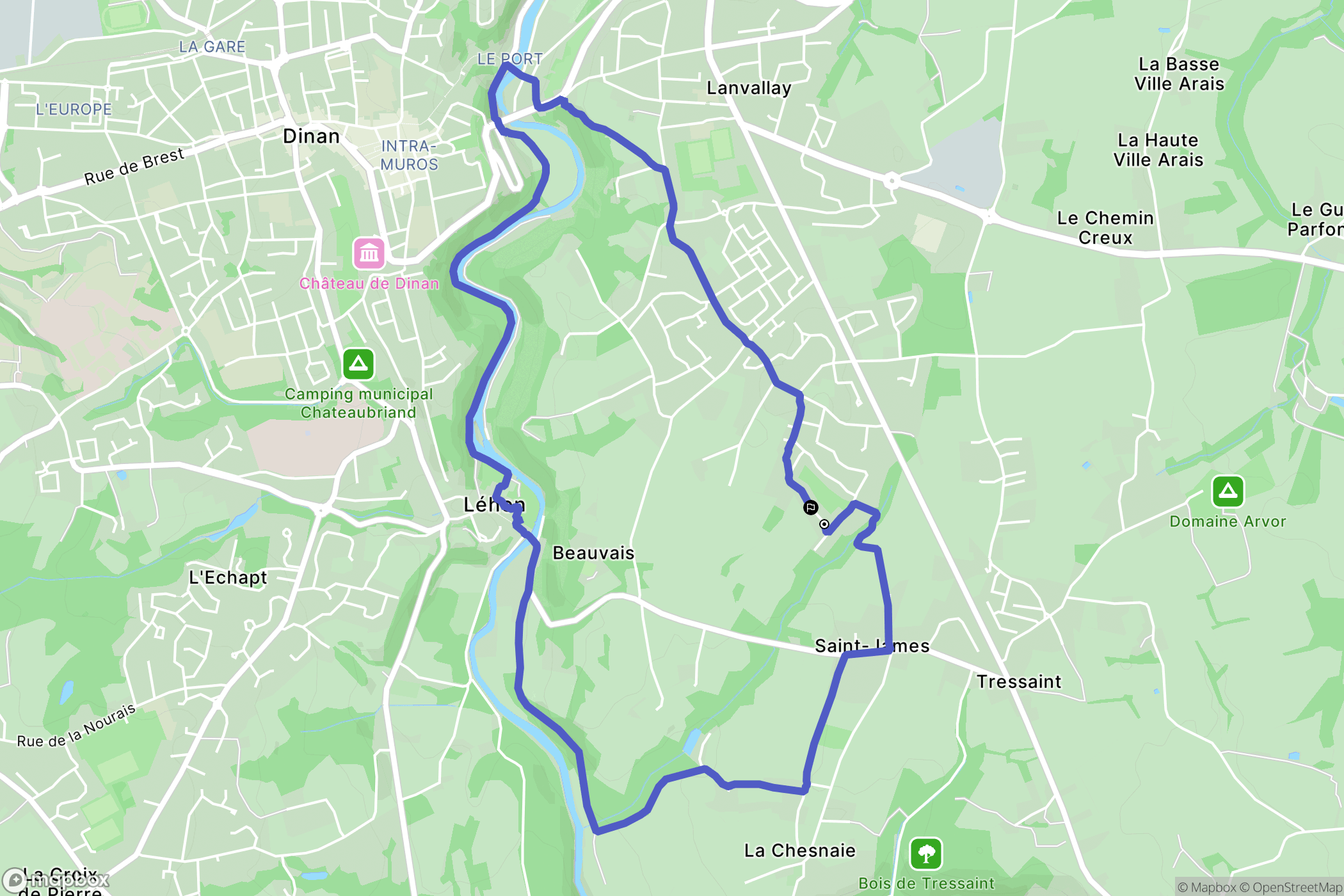 Lanvallay : carte du parcours de randonnée - France