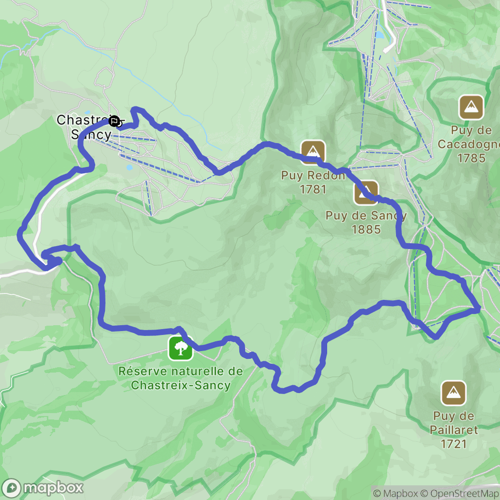 Chastreix : carte du parcours de randonnée - France
