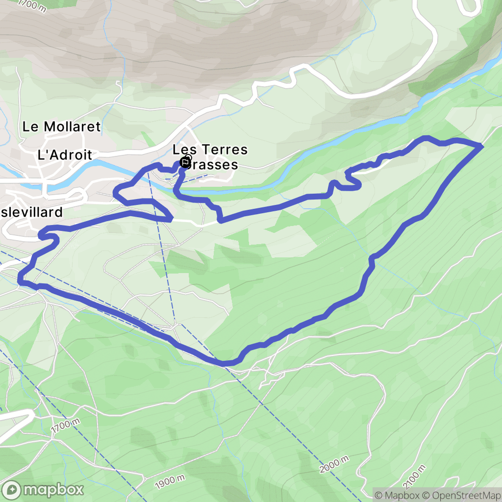 Val-Cenis : carte du parcours de randonnée - France