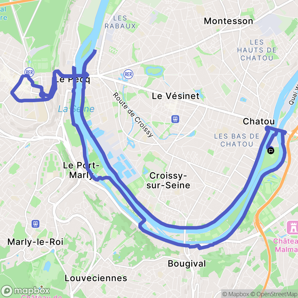 Chatou : carte du parcours de randonnée - France