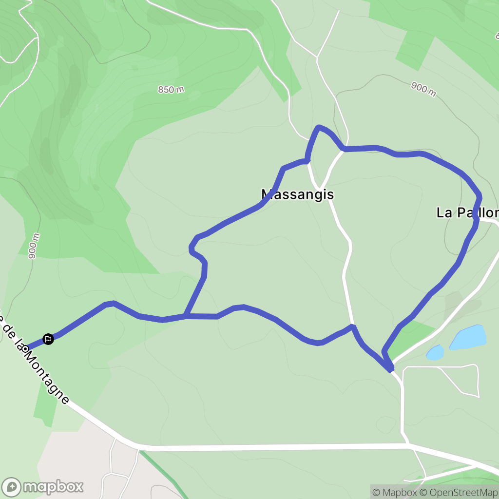 Avèze : carte du parcours de randonnée - France