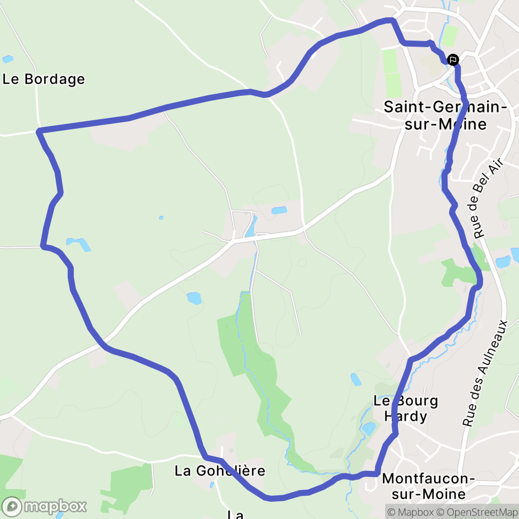 Saint-Germain-sur-Moine : carte du parcours de randonnée - France