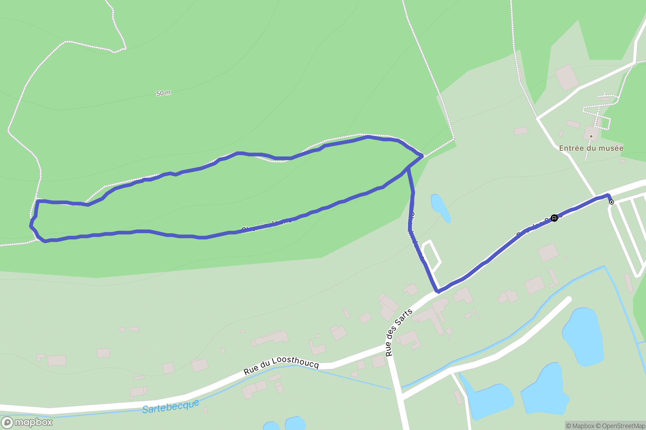 Éperlecques : carte du parcours de randonnée - France