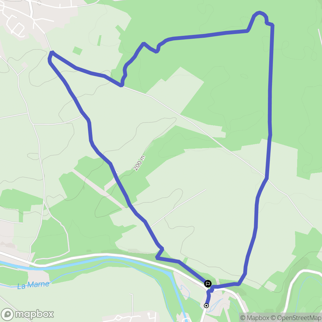 Chamouilley : carte du parcours de randonnée - France