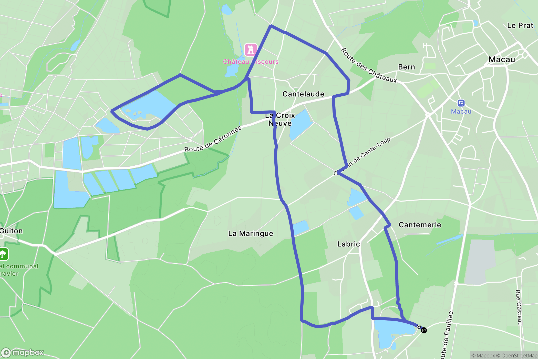 Ludon-Médoc : carte du parcours de randonnée - France