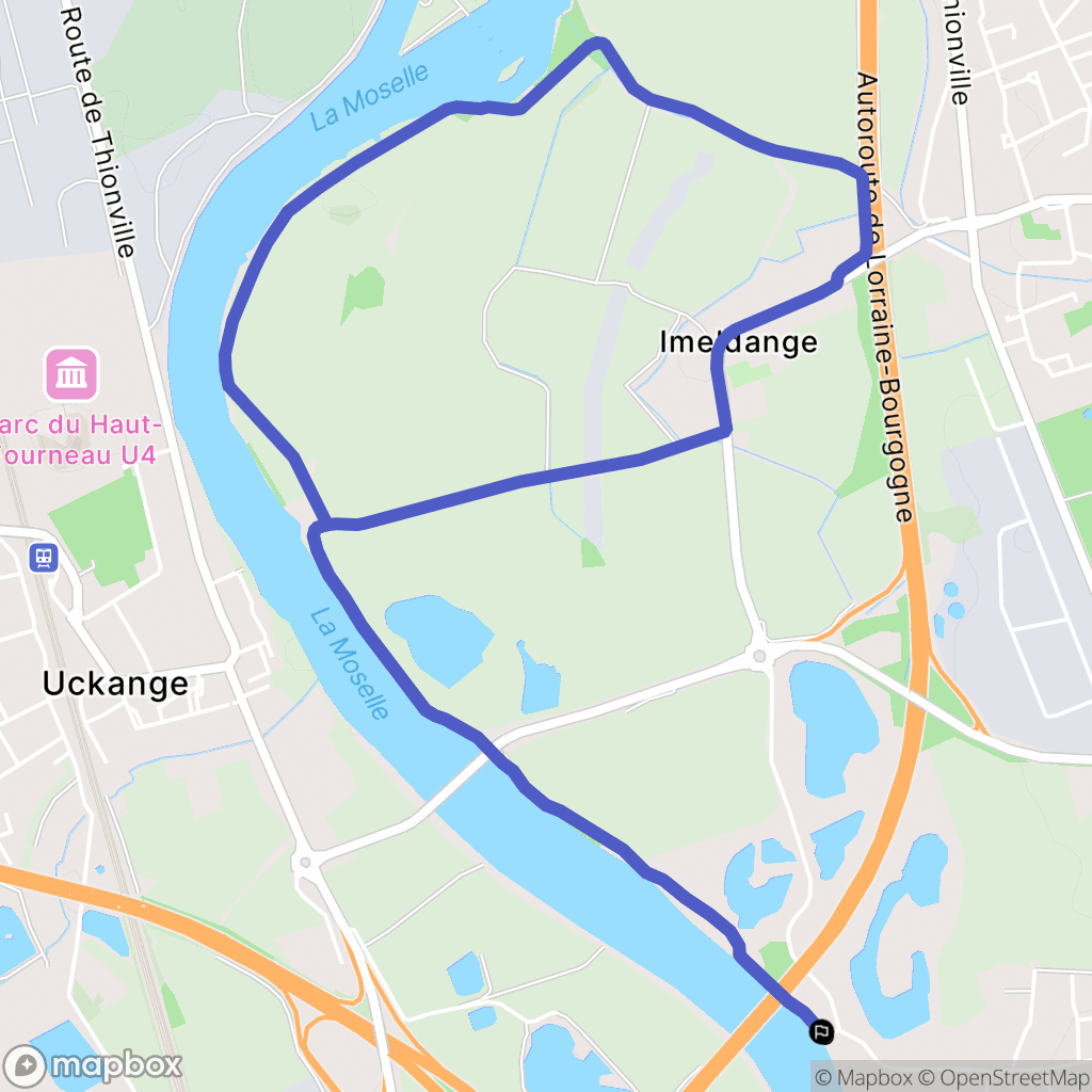 Guénange : carte du parcours de randonnée - France