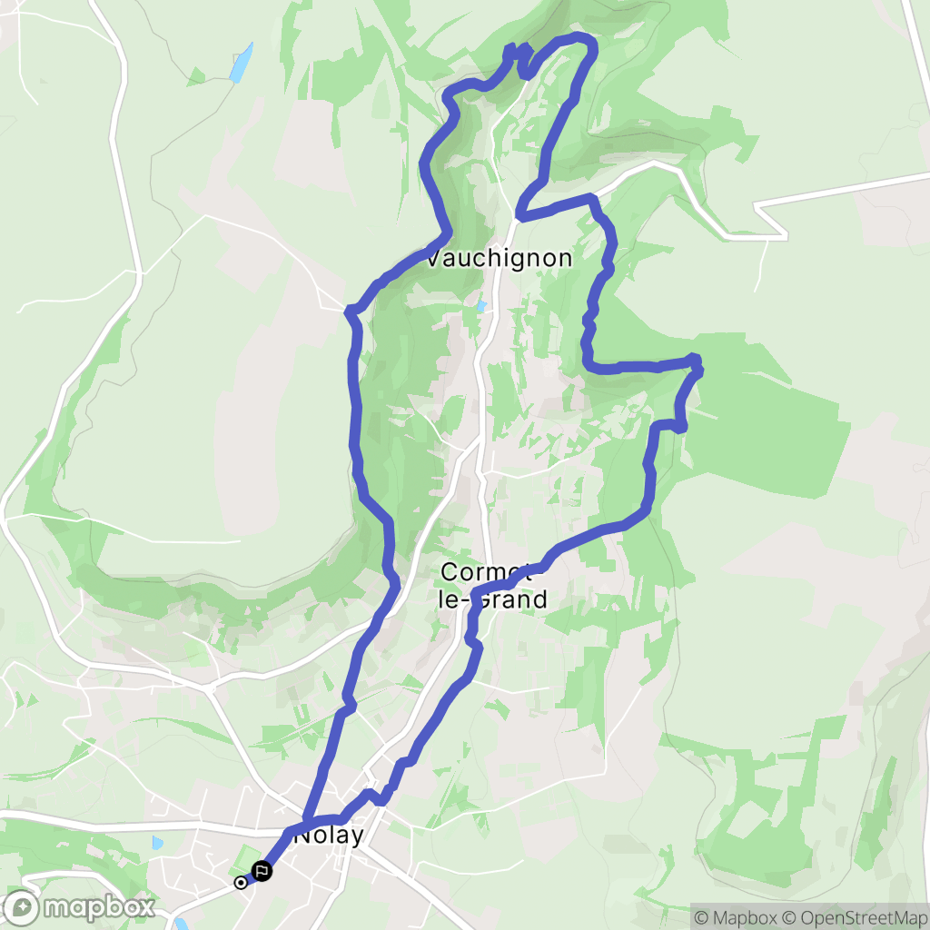 Nolay : carte du parcours de randonnée - France