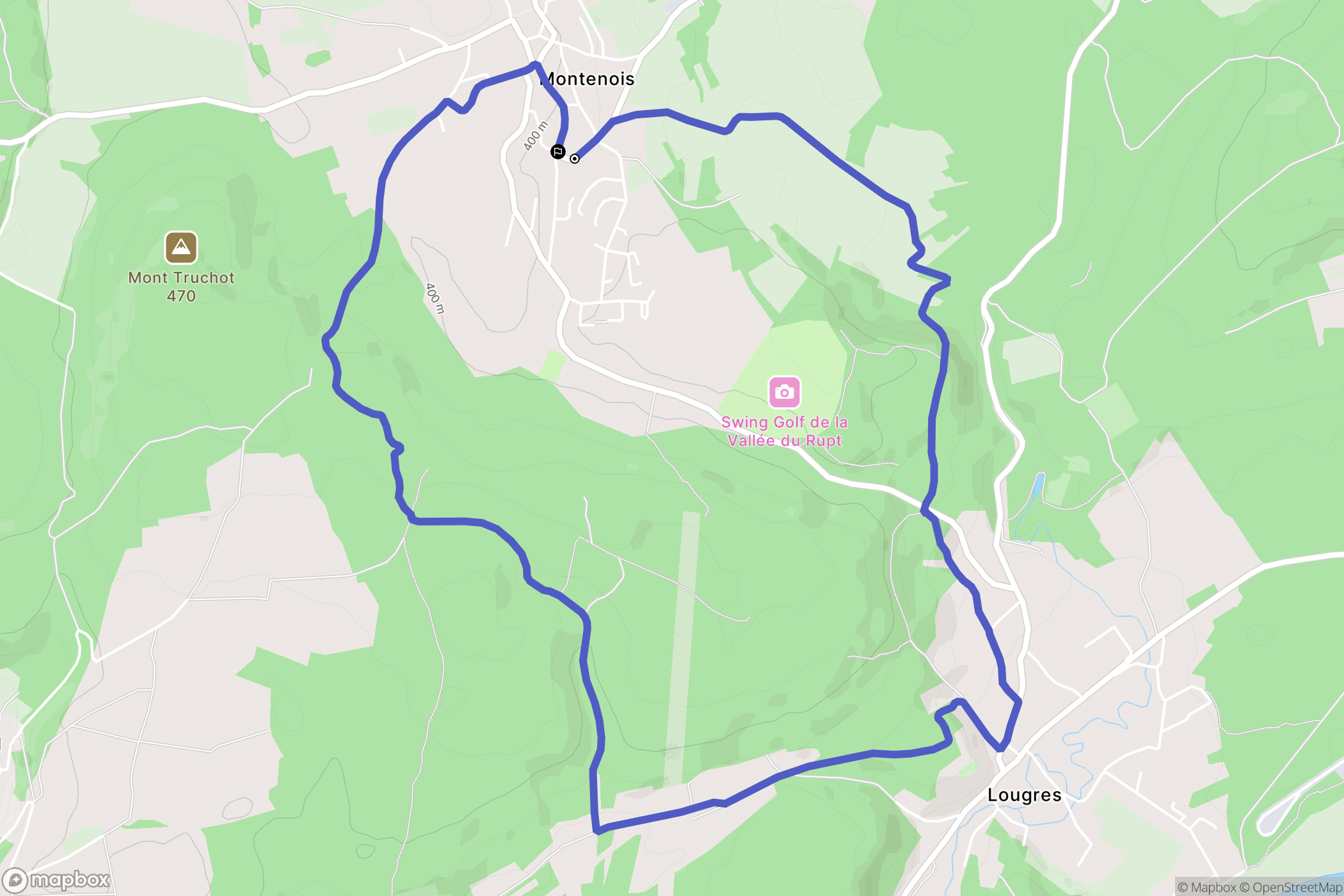 Montenois : carte du parcours de randonnée - France