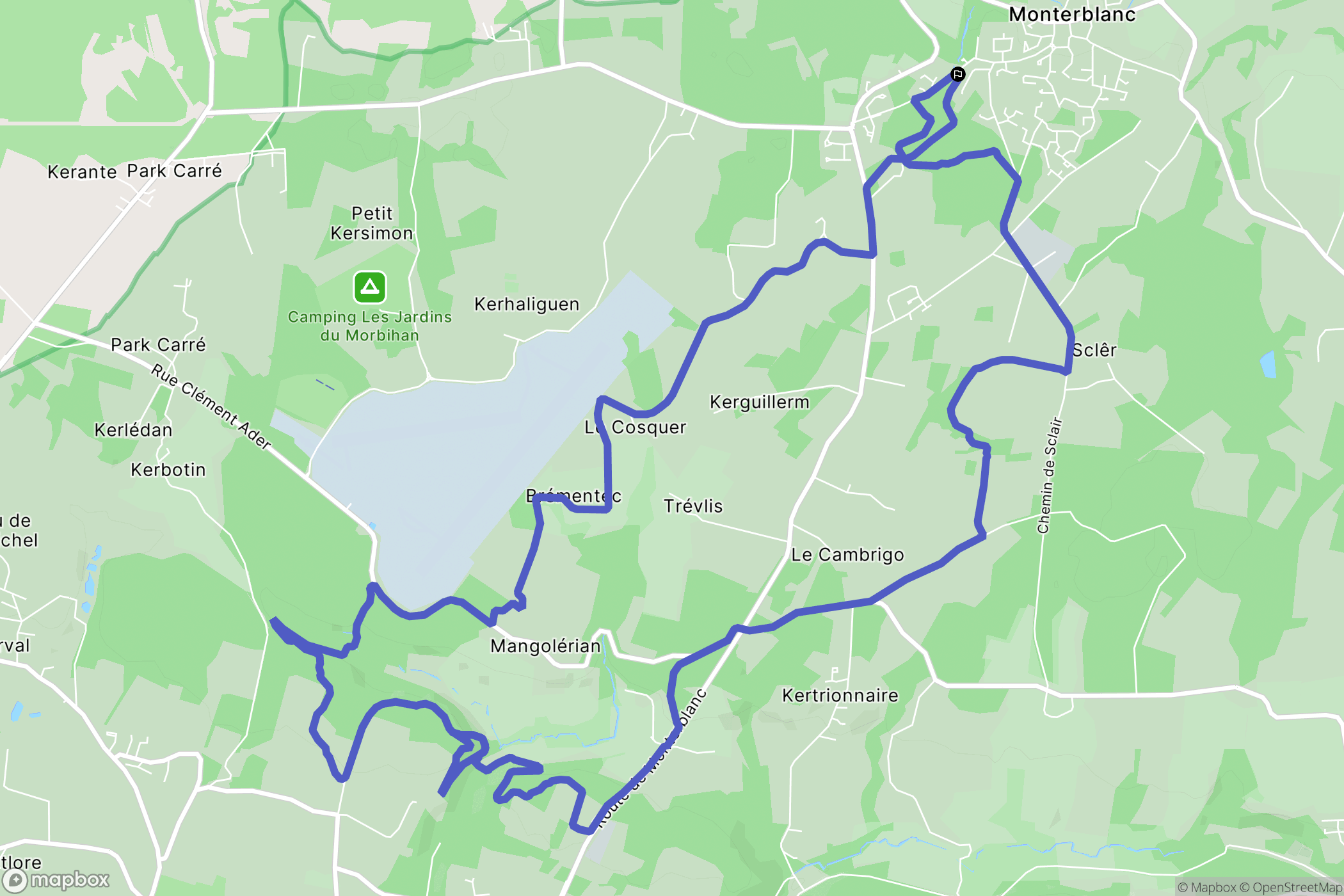 Monterblanc : carte du parcours de randonnée - France