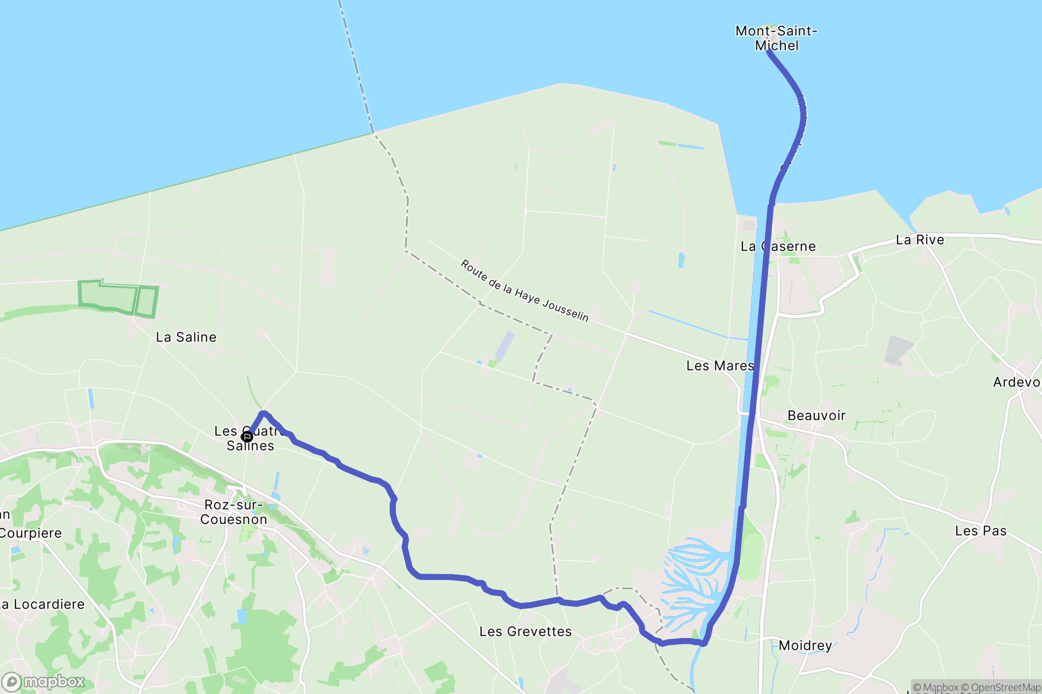 Roz-sur-Couesnon : carte du parcours de randonnée - France