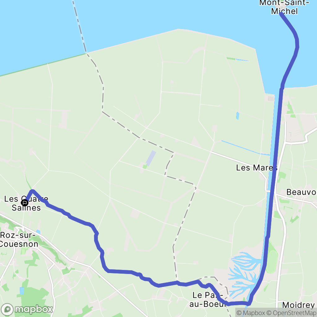 Roz-sur-Couesnon : carte du parcours de randonnée - France