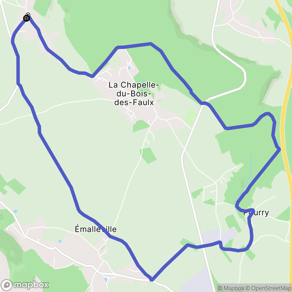 La Vacherie : carte du parcours de randonnée - France