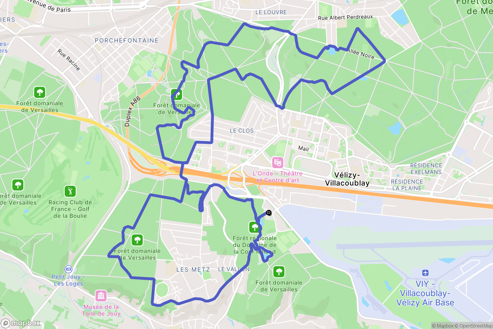 Jouy-en-Josas : carte du parcours de randonnée - France