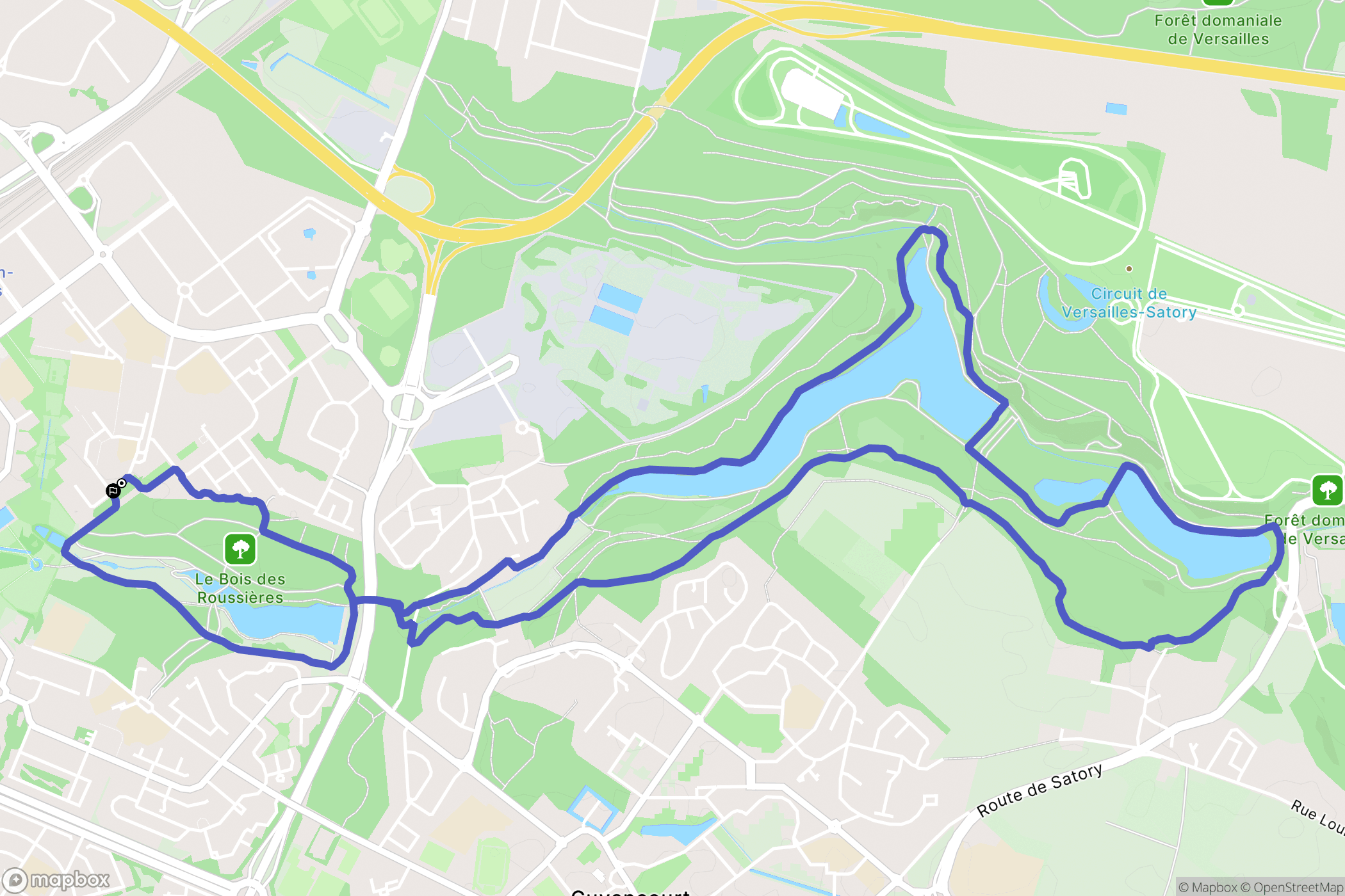 Guyancourt : carte du parcours de randonnée - France