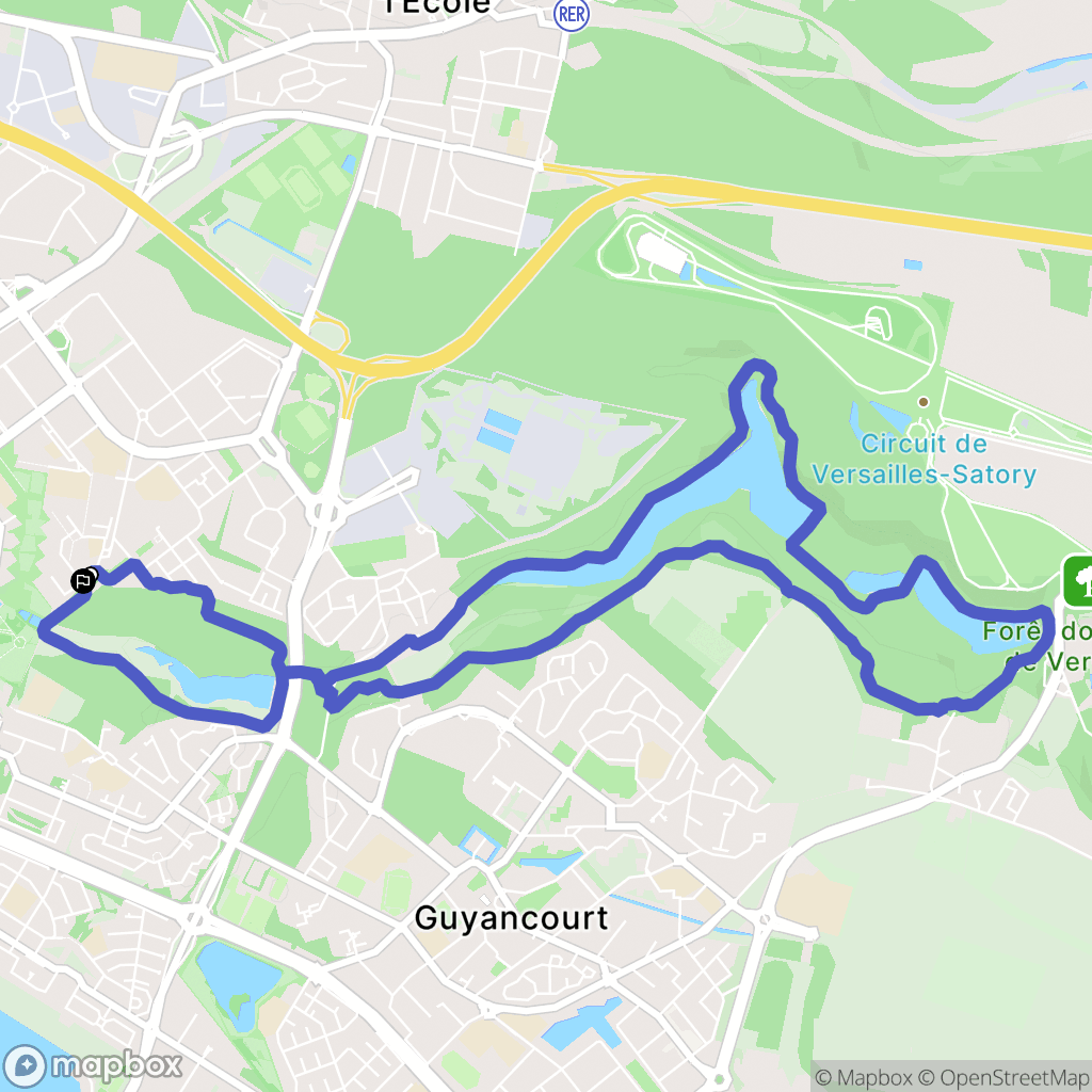 Guyancourt : carte du parcours de randonnée - France