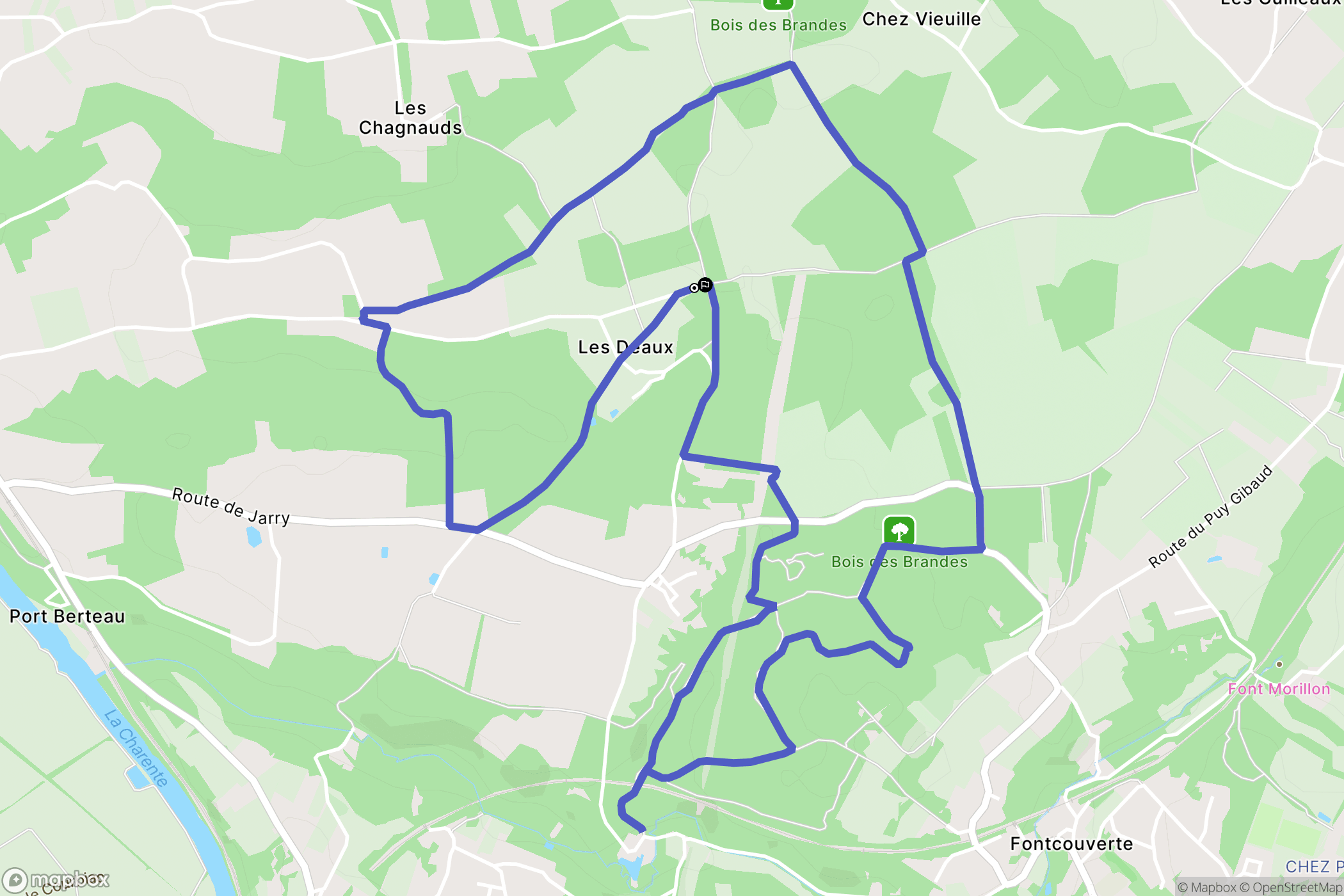 Bussac-sur-Charente : carte du parcours de randonnée - France