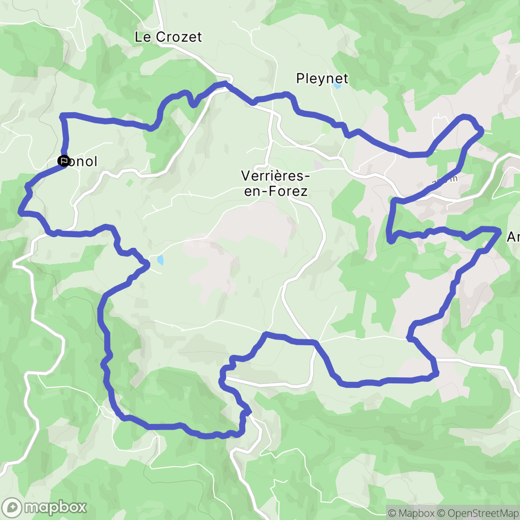 Verrières-en-Forez: routekaart voor buitenactiviteiten - France