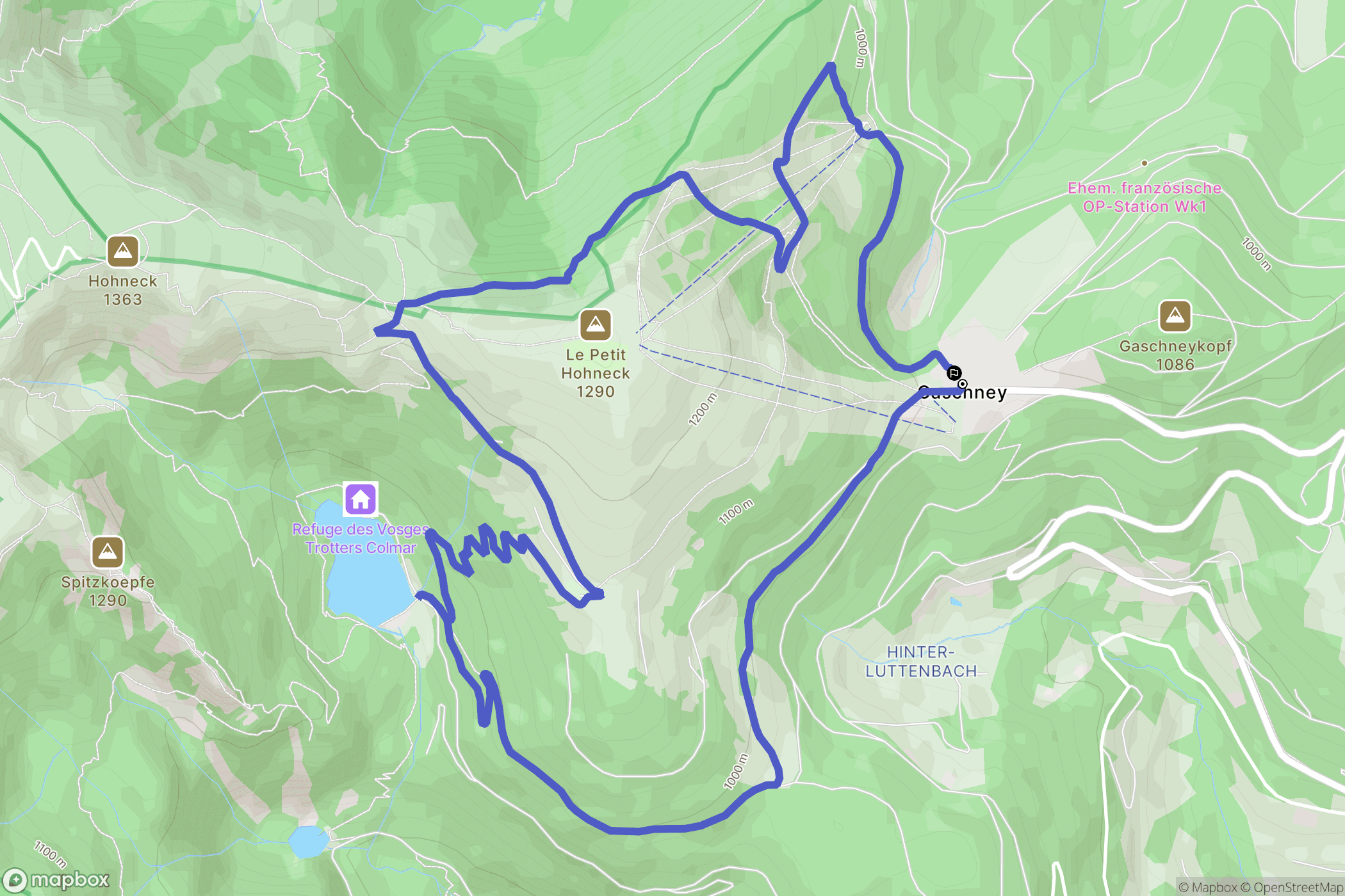 Stosswihr : carte du parcours de randonnée - France