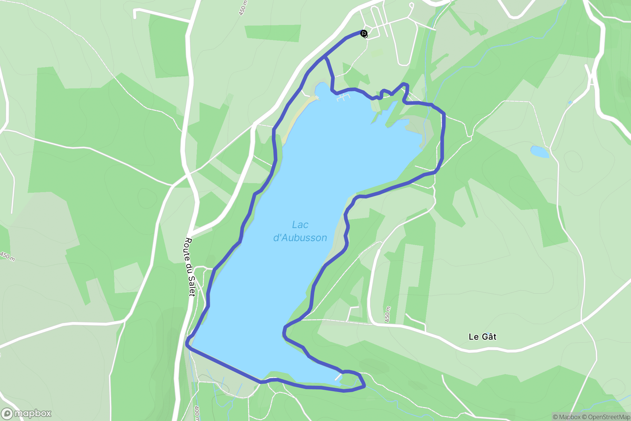 Aubusson-d'Auvergne : carte du parcours de randonnée - France