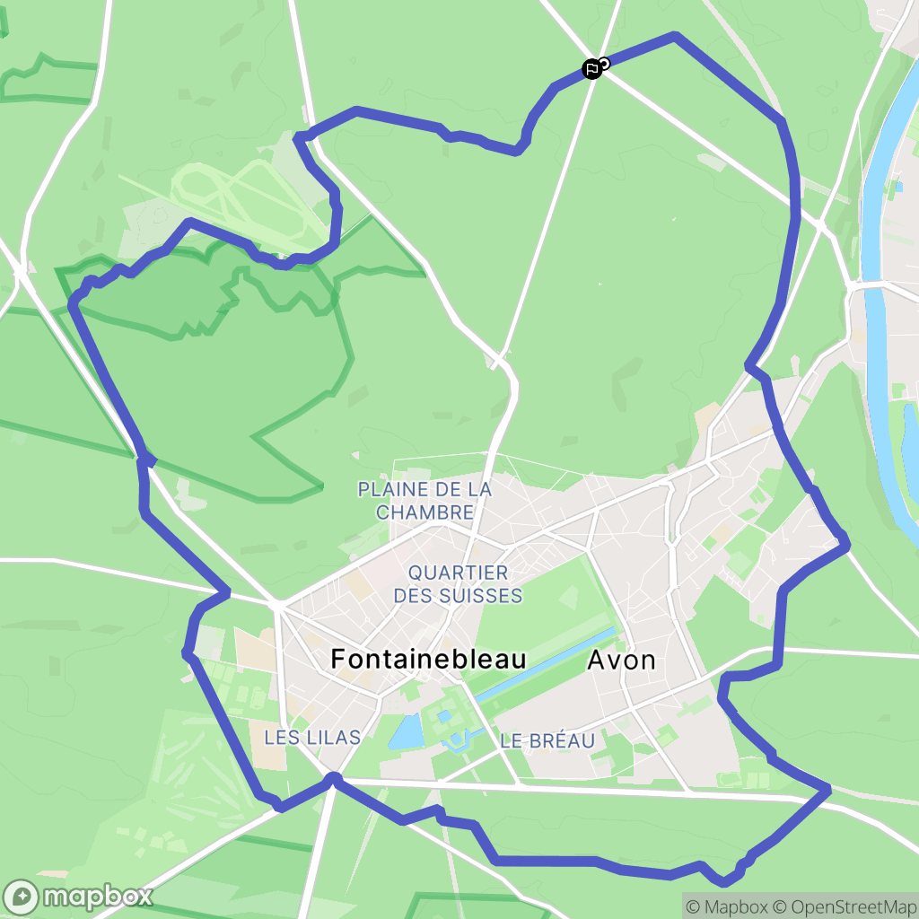 Fontainebleau : carte du parcours de randonnée - France