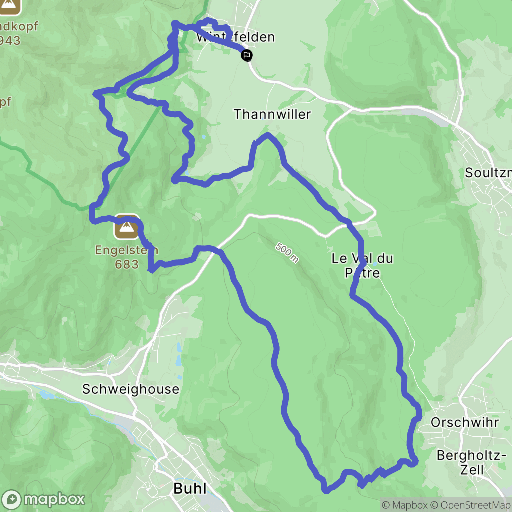 Soultzmatt : carte du parcours de randonnée - France