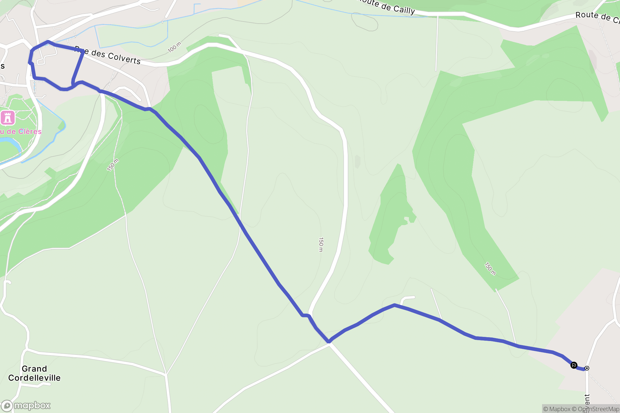 Authieux-Ratiéville : carte du parcours de randonnée - France