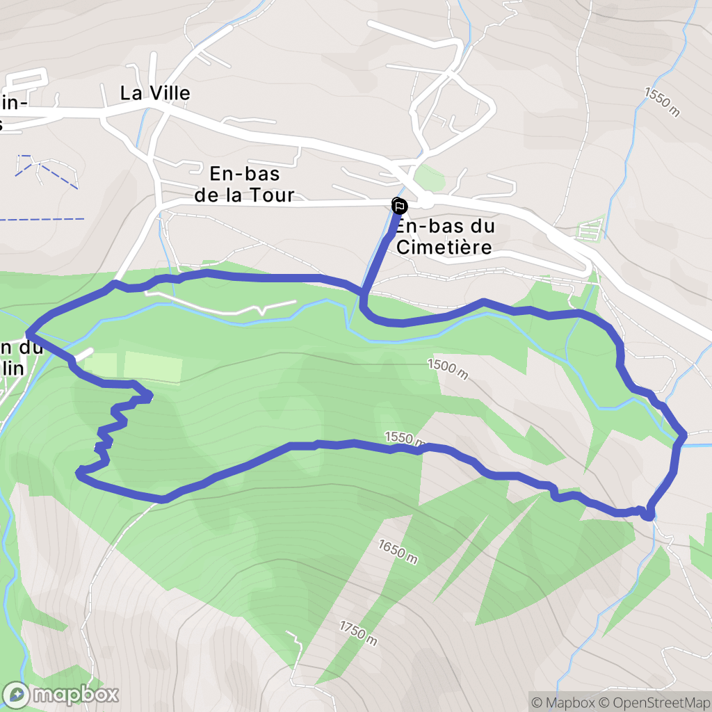 Saint-Sorlin-d'Arves : carte du parcours de randonnée - France